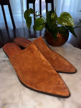 Chocolat Blu Brown Suede Slip-On Mules, 8.5
